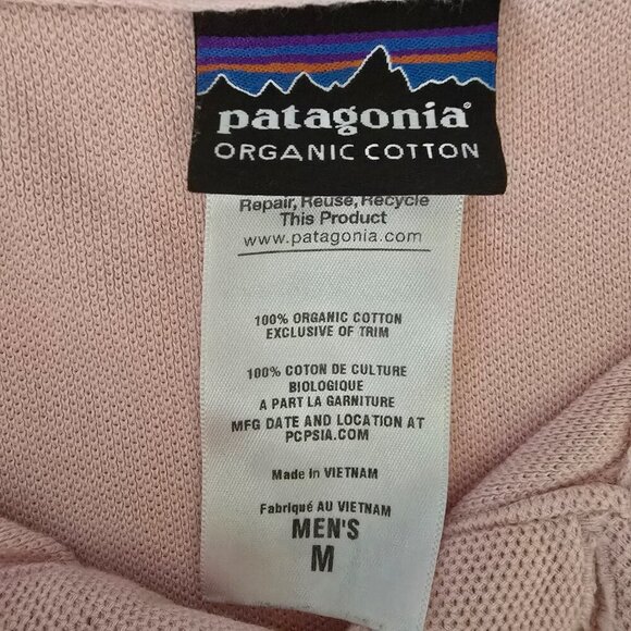 PATAGONIA MENS POLO SHIRT SHORT SLEEVE ORGANIC COTTON PINK SIZE MED - Picture 5 of 7
